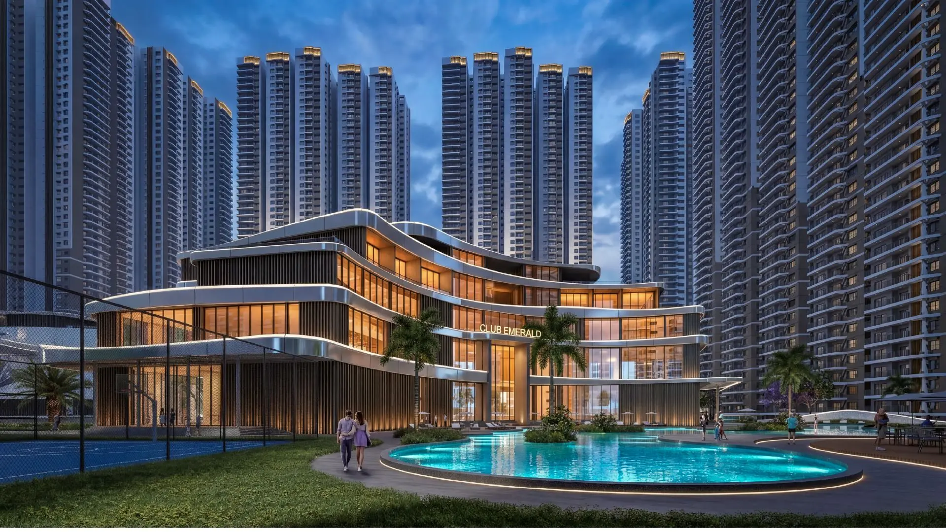 Prestige Golden Grove clubhouse — twin clubhouses 2.4 lakh sqft