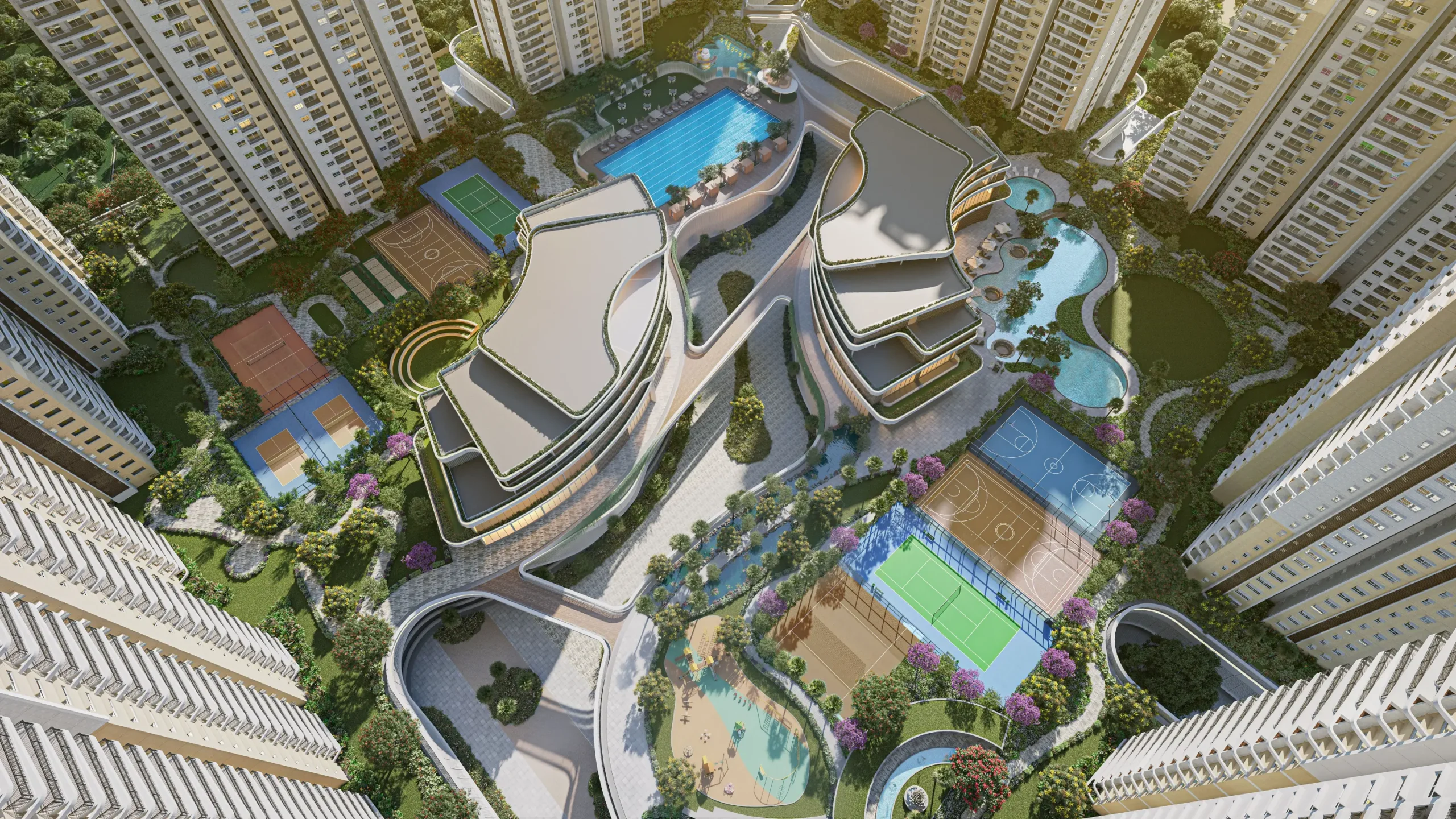Prestige Golden Grove aerial view — 28.7 acre township, Velimela Hyderabad